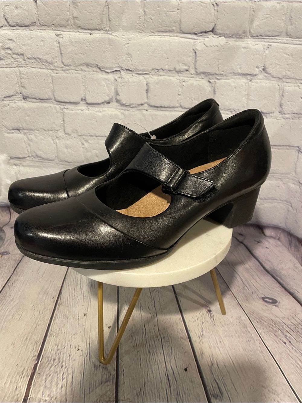 Clarks Black Mary Jane Block Heel Pumps • Sz 9.5 - Picture 3 of 8